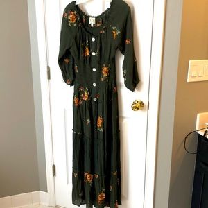 Long sleeve embroidered dress